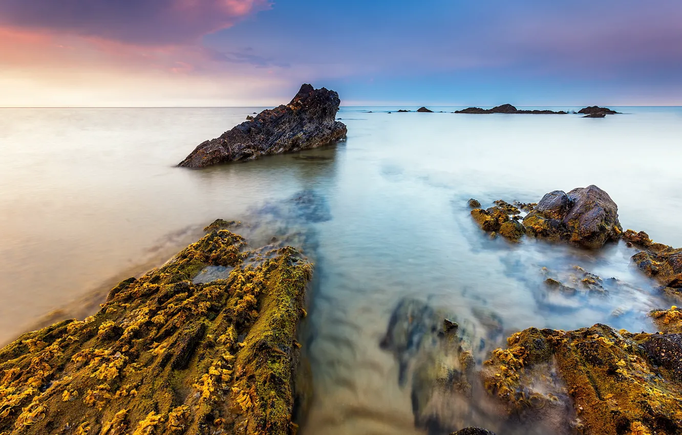 Photo wallpaper sea, landscape, rocks