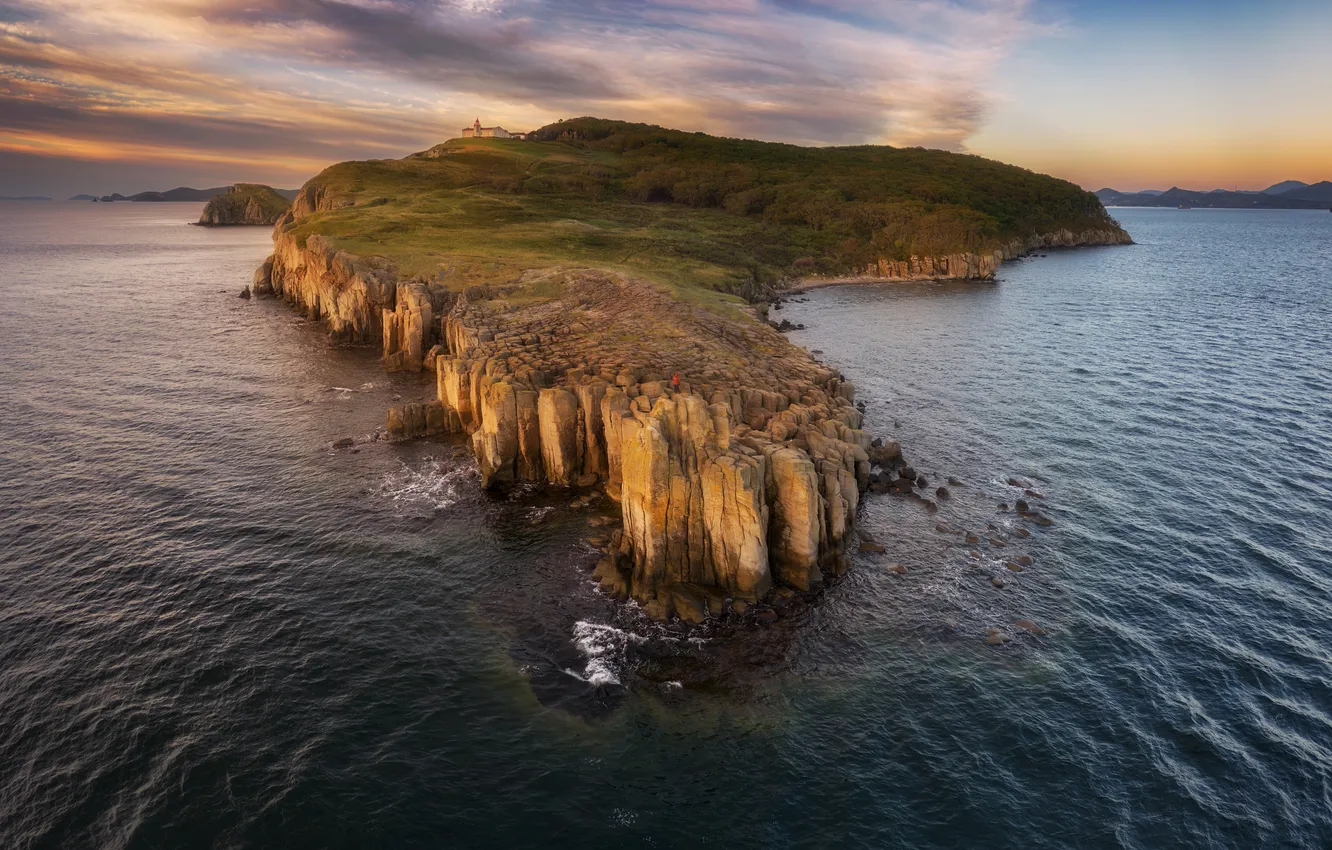 Photo wallpaper ocean, rocks, cliff