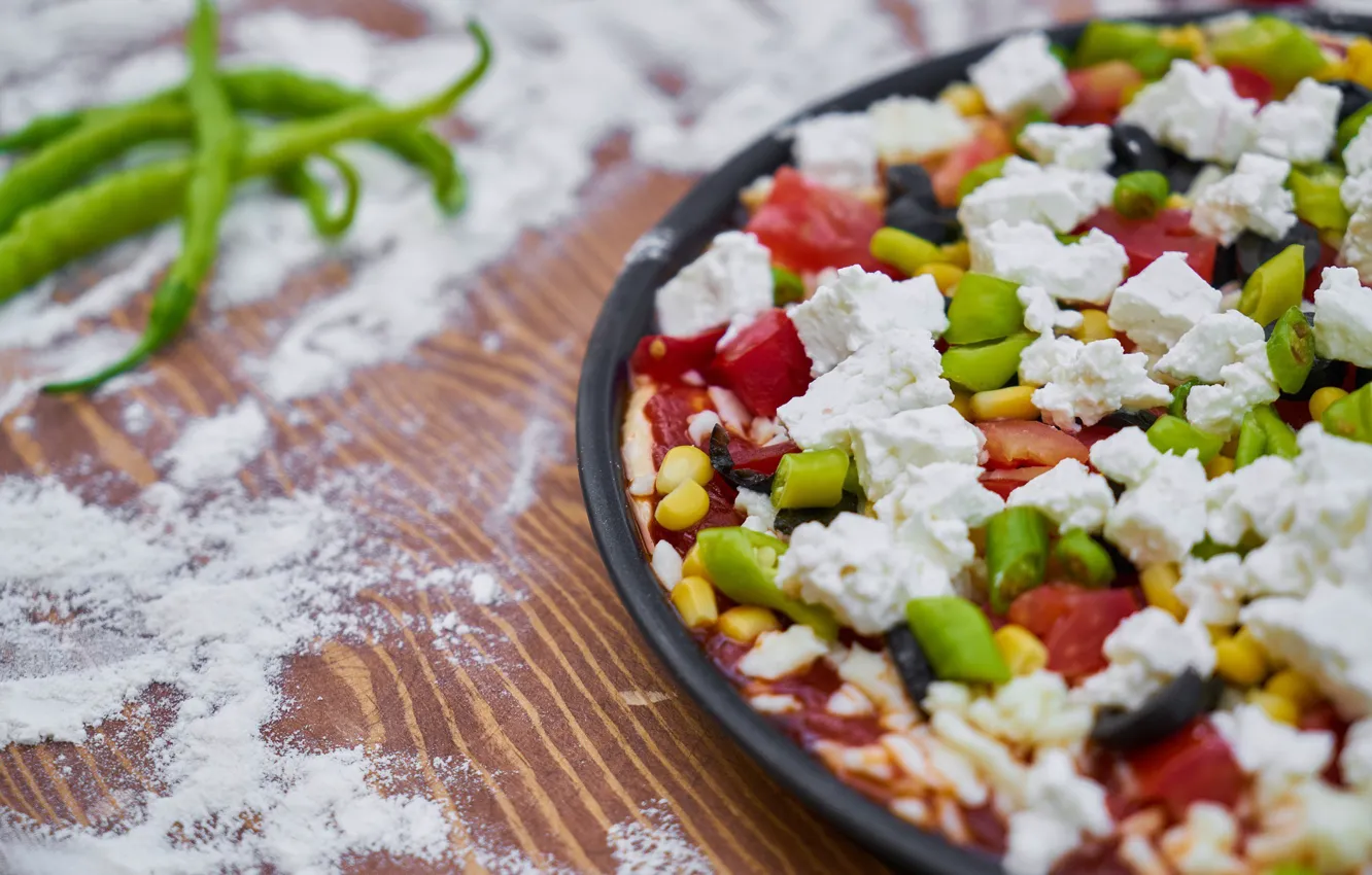 Photo wallpaper Italy, pizza, the dough