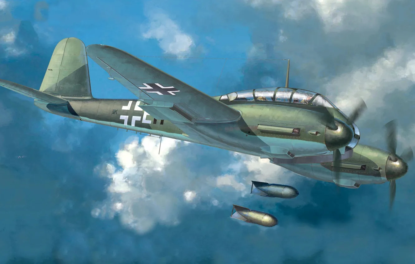 Photo wallpaper Germany, Heavy fighter, Me-410, Messerschmitt 410, Me-410A-1