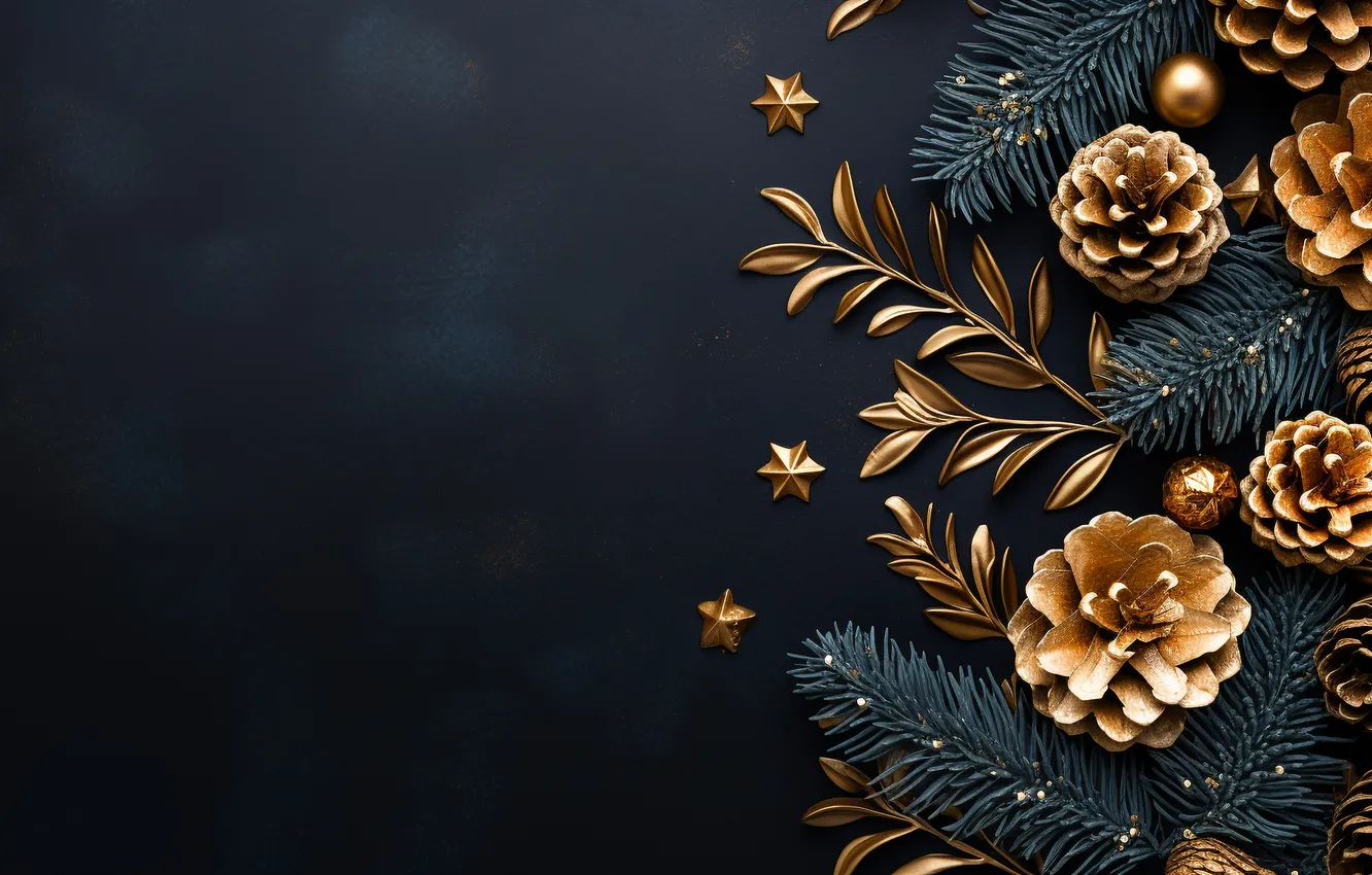 Photo wallpaper decoration, background, new year, Christmas, golden, Christmas, bumps, background