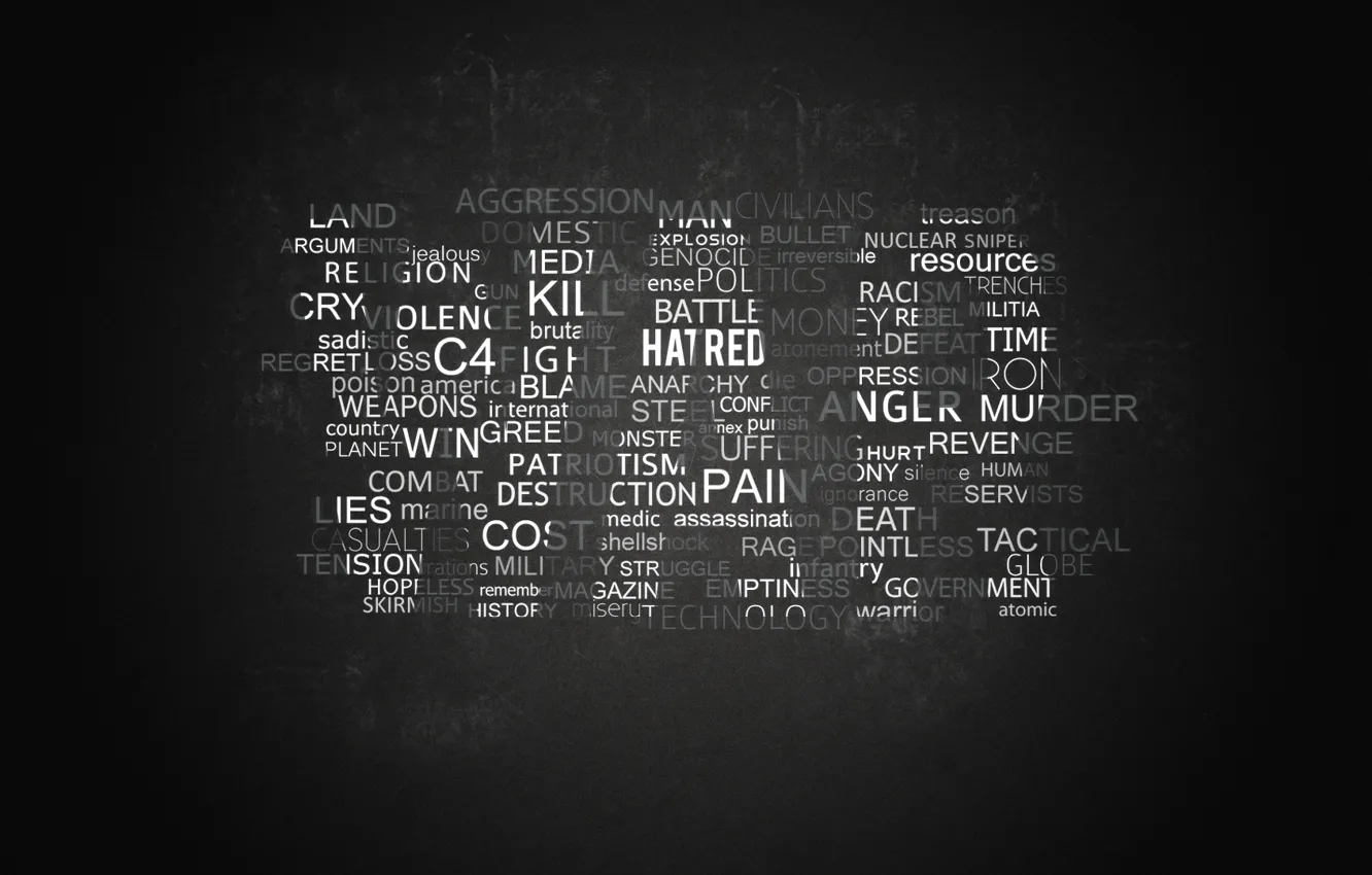 Photo wallpaper death, war, black, hatred, pain, words, lie, War