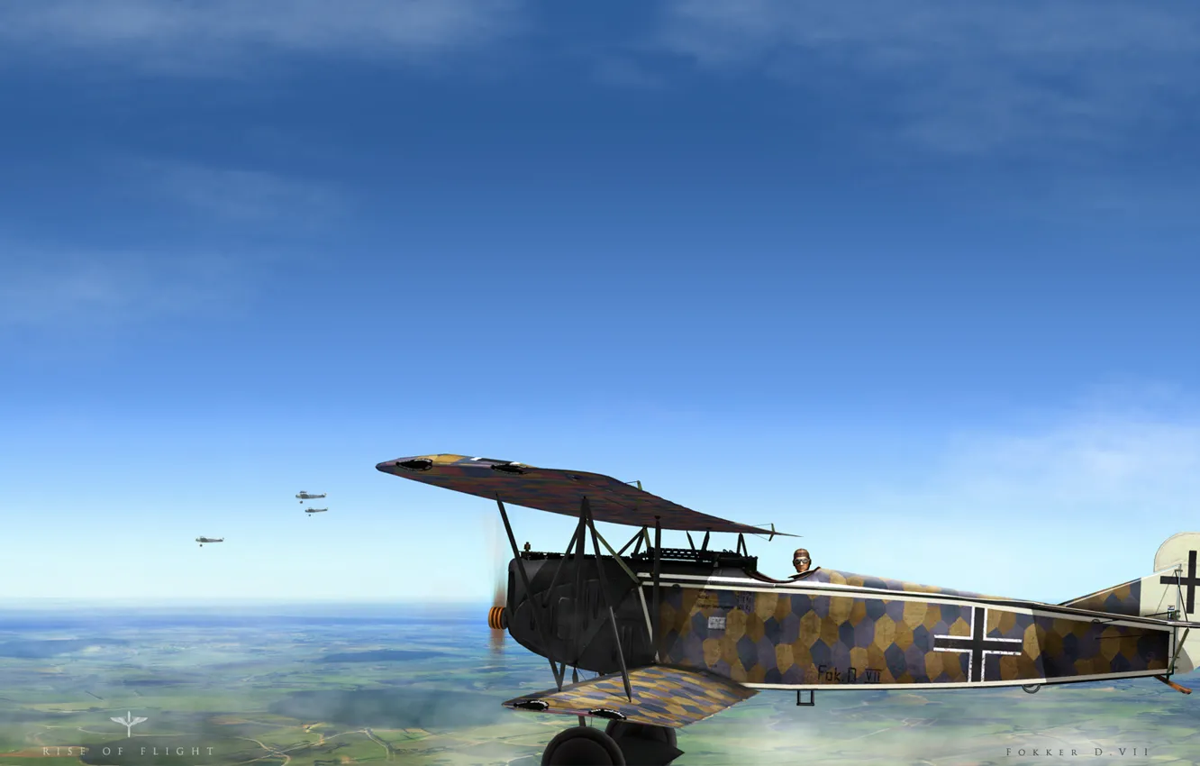 Photo wallpaper Fokker, WWI, dogfight