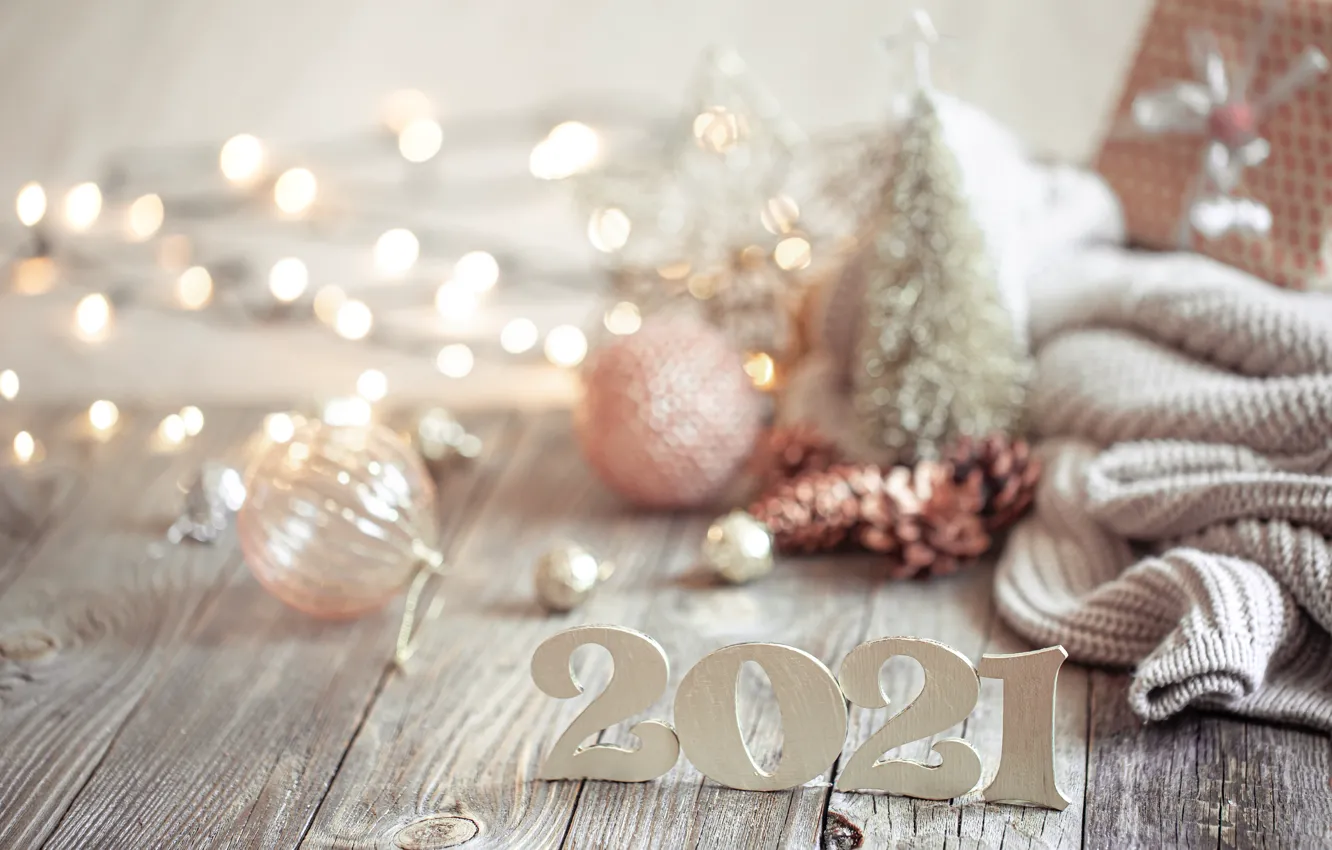 Photo wallpaper winter, decoration, balls, tree, Christmas, New year, new year, Christmas
