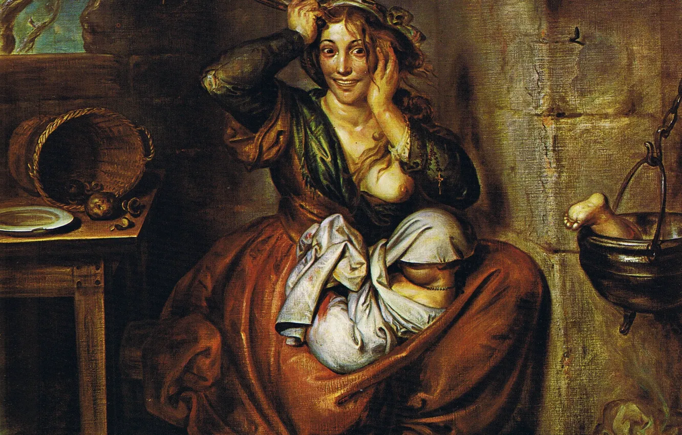 Photo wallpaper Picture, Woman, Belgian painter, Antoine Wirtz, Hunger madness and crime, Antoine Wiertz
