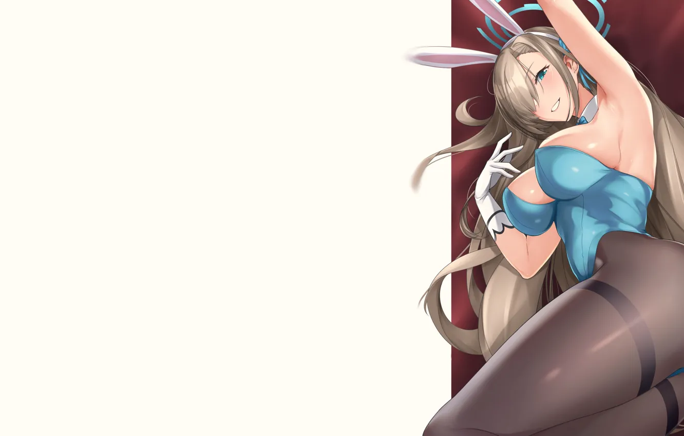 Photo wallpaper girl, sexy, ass, boobs, rabbit, anime, stockings, butt