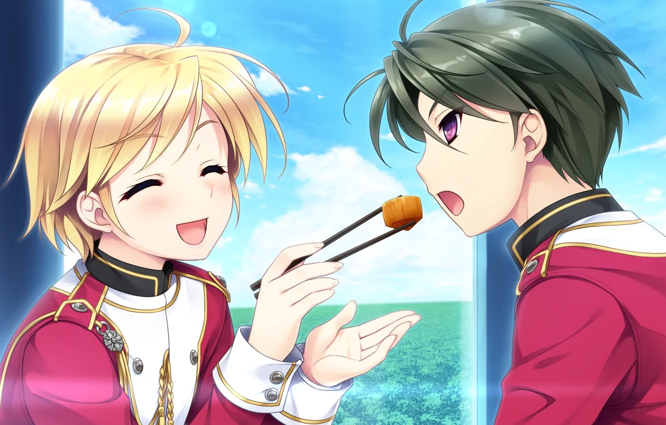 Photo wallpaper food, sticks, guy, chopsticks, Hello Lady!