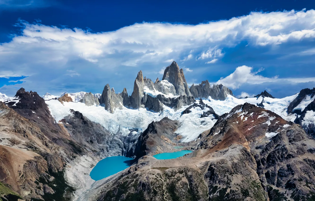 Photo wallpaper landscape, nature, Argentina, Patagonia, Mount Fitz Roy, Mountain Peak