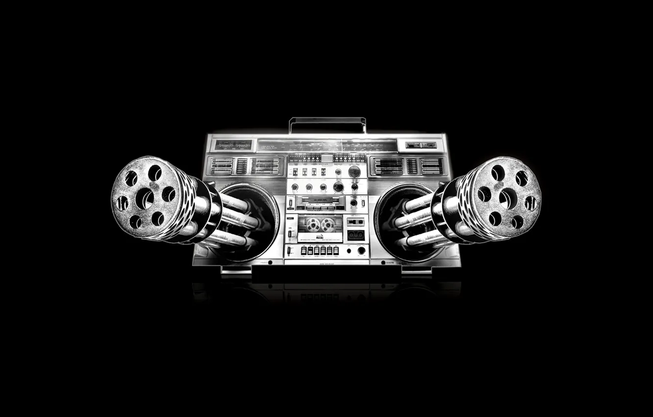 Photo wallpaper music, dangerous, cassette, tape, machine gun