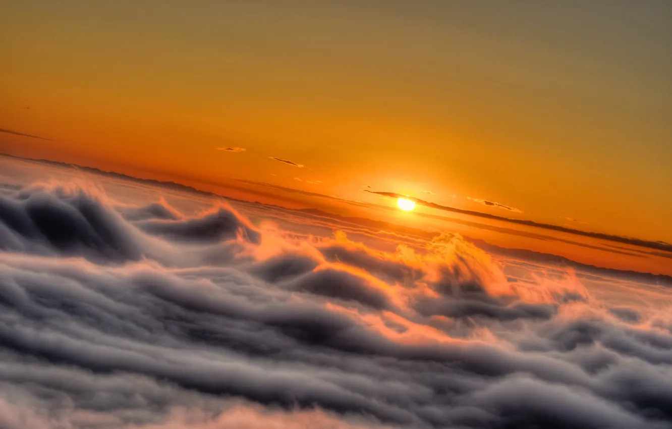 Photo wallpaper the sky, sunset, obloka