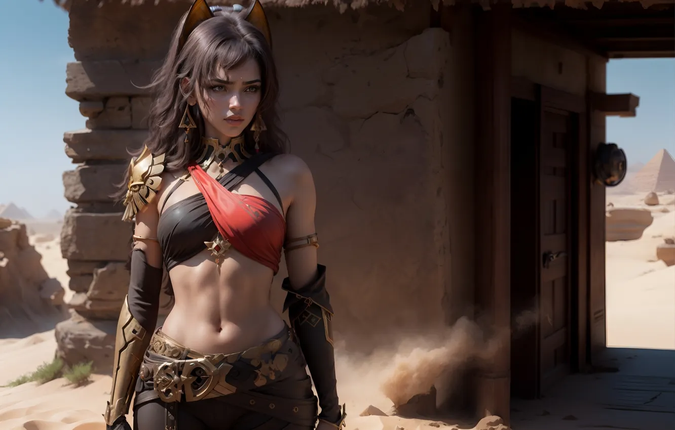 Photo wallpaper girl, warrior, AI Art