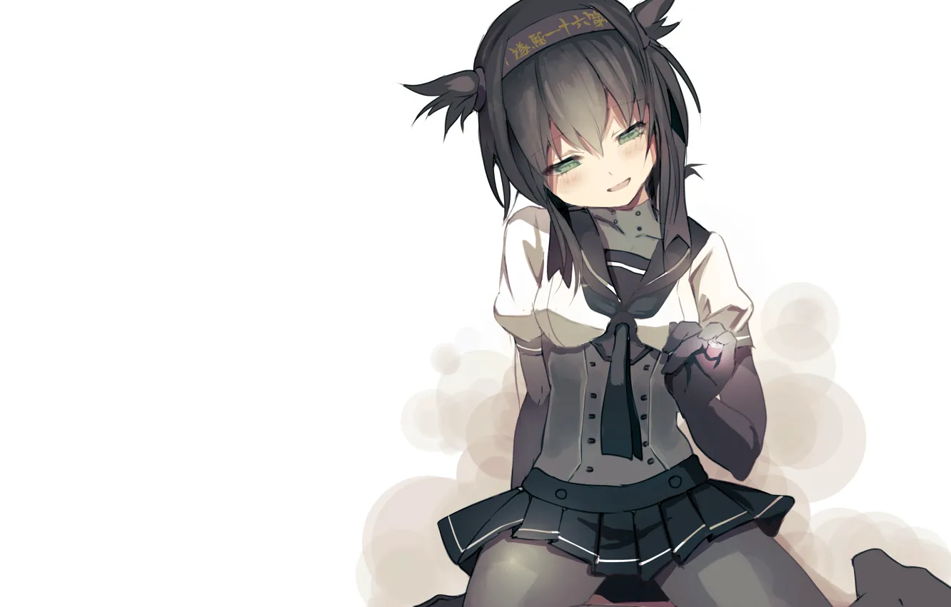 Photo wallpaper girl, sexy, green eyes, anime, beautiful, short hair, pretty, attractive