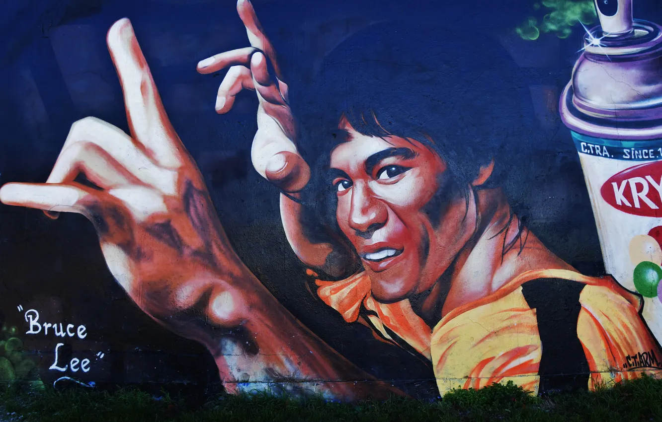Photo wallpaper wall, graffiti, graffiti, Bruce Lee, Bruce Lee