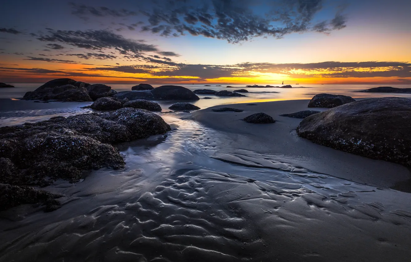 Photo wallpaper sunset, coast, Thailand