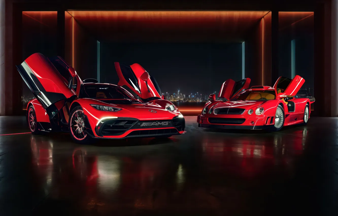 Photo wallpaper GTR, One, AMG, CLK