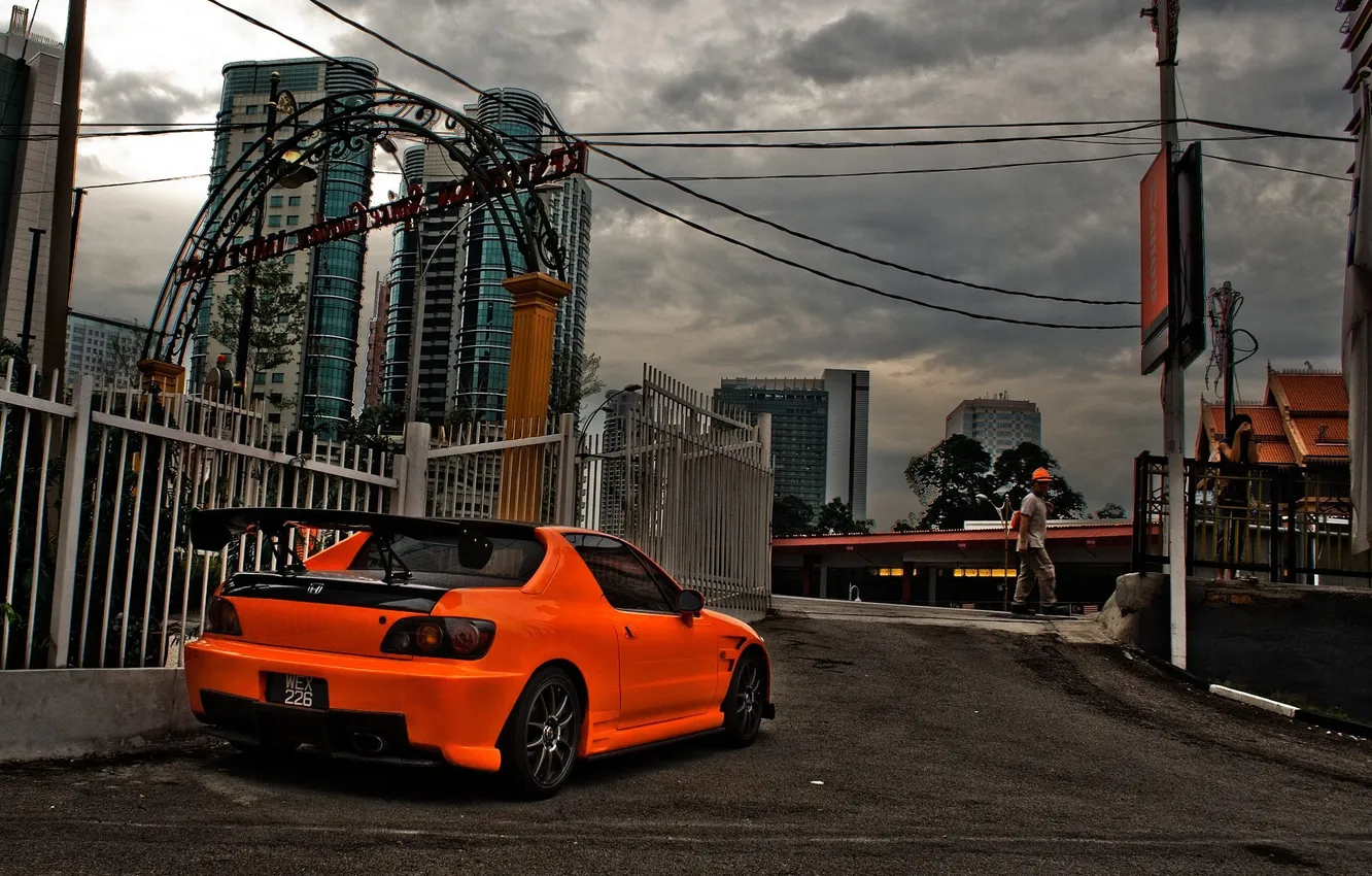 Photo wallpaper S2000, orange, Racer
