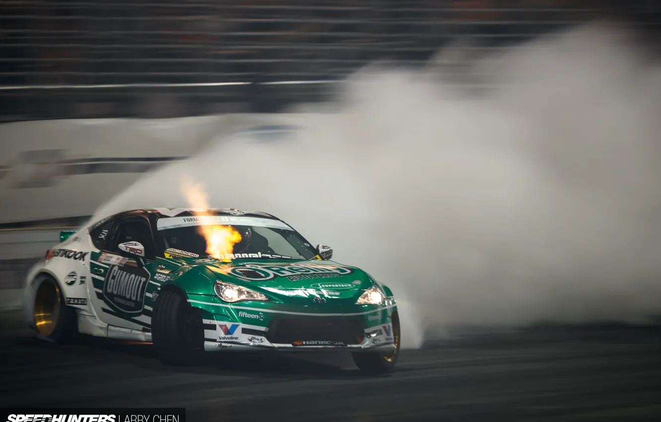 Photo wallpaper smoke, speed, skid, track, Formula Drift