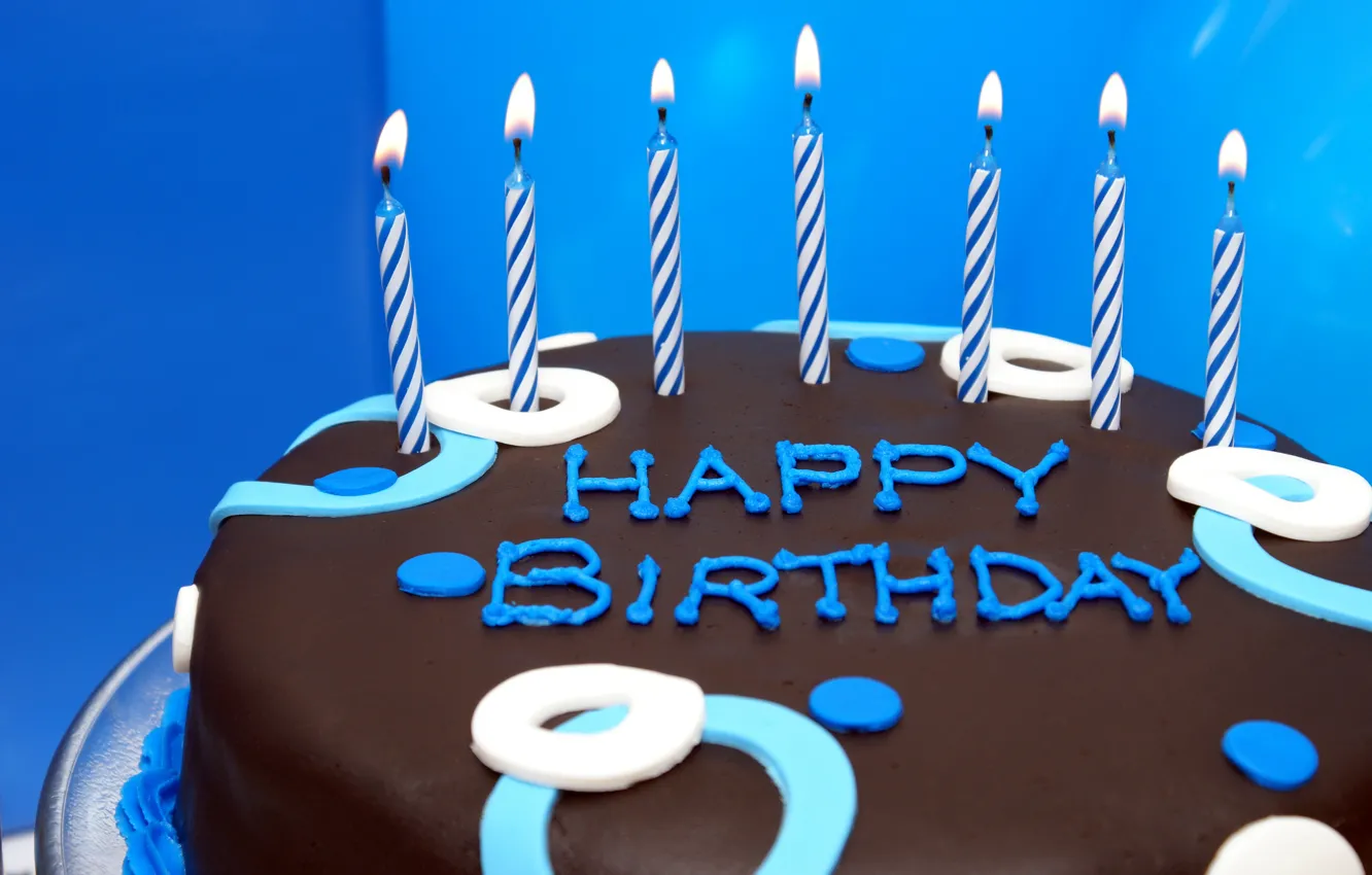 Photo wallpaper birthday, candles, cake, cake, Happy, Birthday