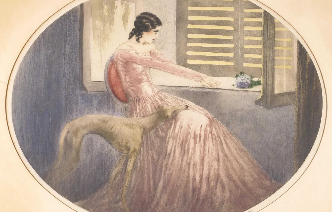 Photo wallpaper dog, 1929, Louis Icart, Madame Bovary