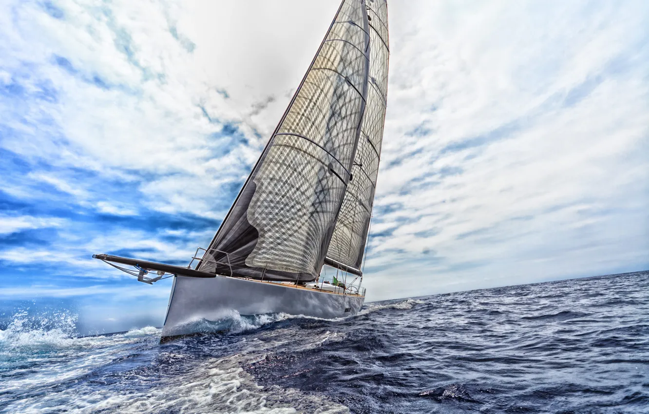 Photo wallpaper sky, sea, ship, season, sailing yacht, small, sailing boat, sailing boats