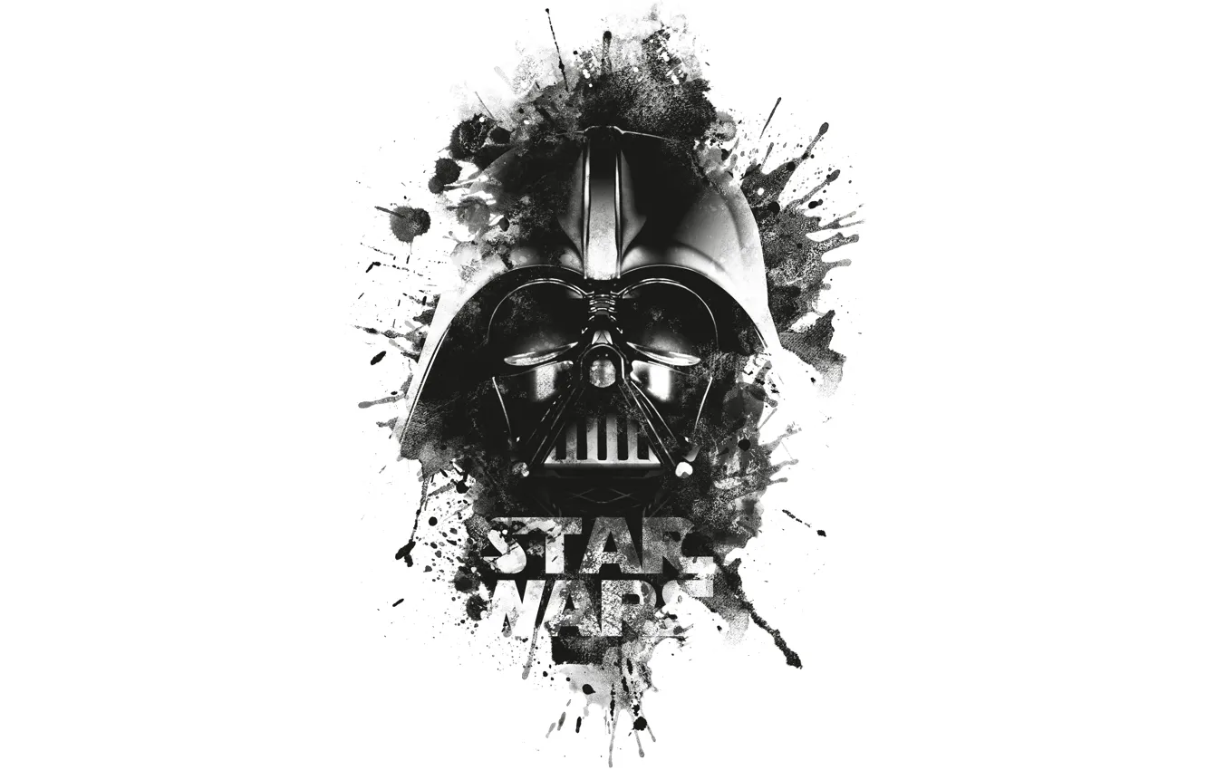 Photo wallpaper Darth Vader, logo, black, Star wars