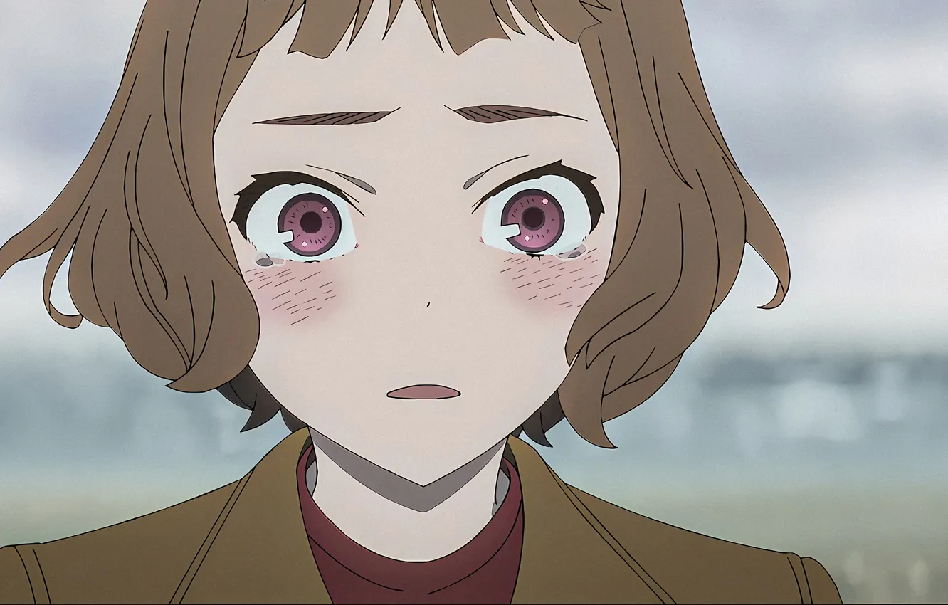 Photo wallpaper sea, look, girl, surprise, anime, hairstyle, girl, anime