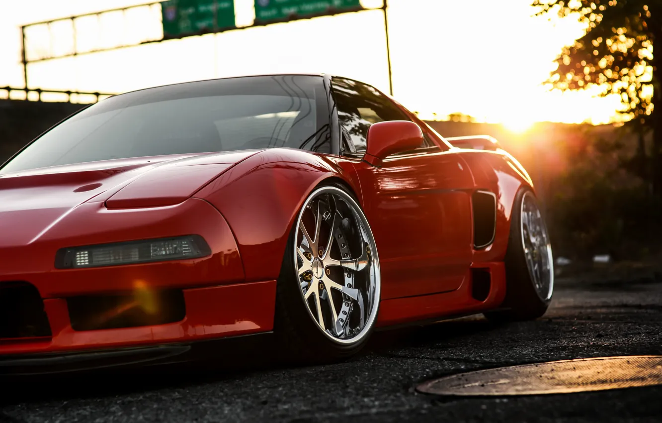 Photo wallpaper car, red, honda, Honda, nsx, hq Wallpapers