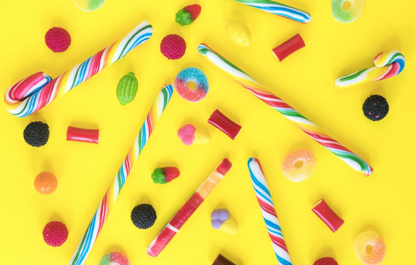 Photo wallpaper sticks, sweets, lollipops, caramel