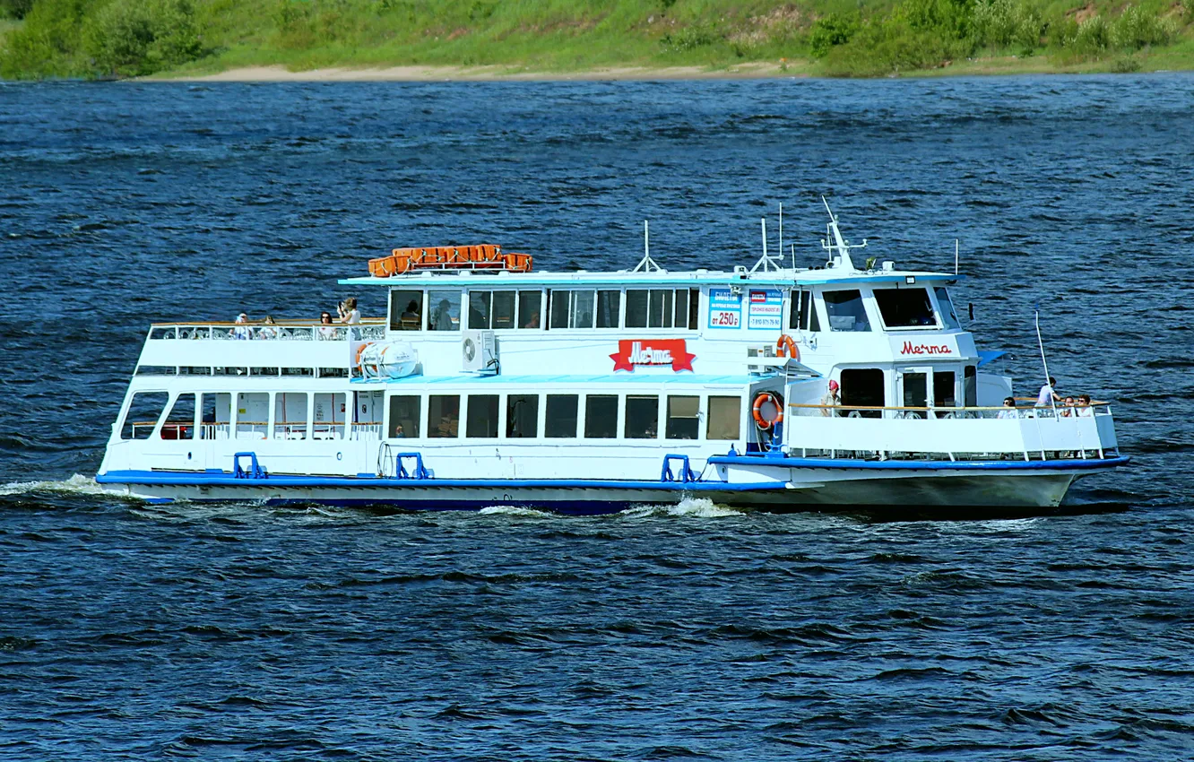 Photo wallpaper dream, ship, river