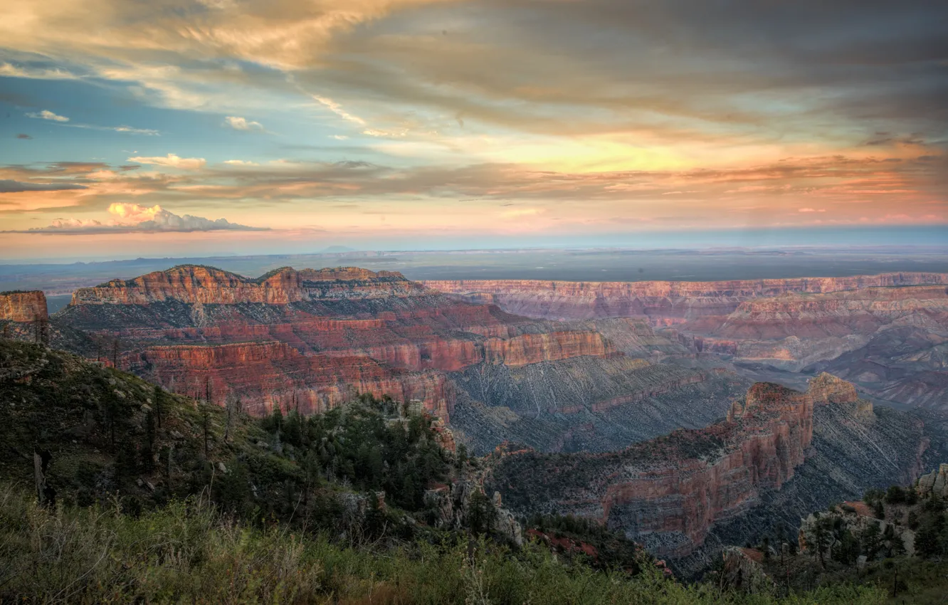 Photo wallpaper landscape, nature, rocks, Grand Canyon National Park, North Rim