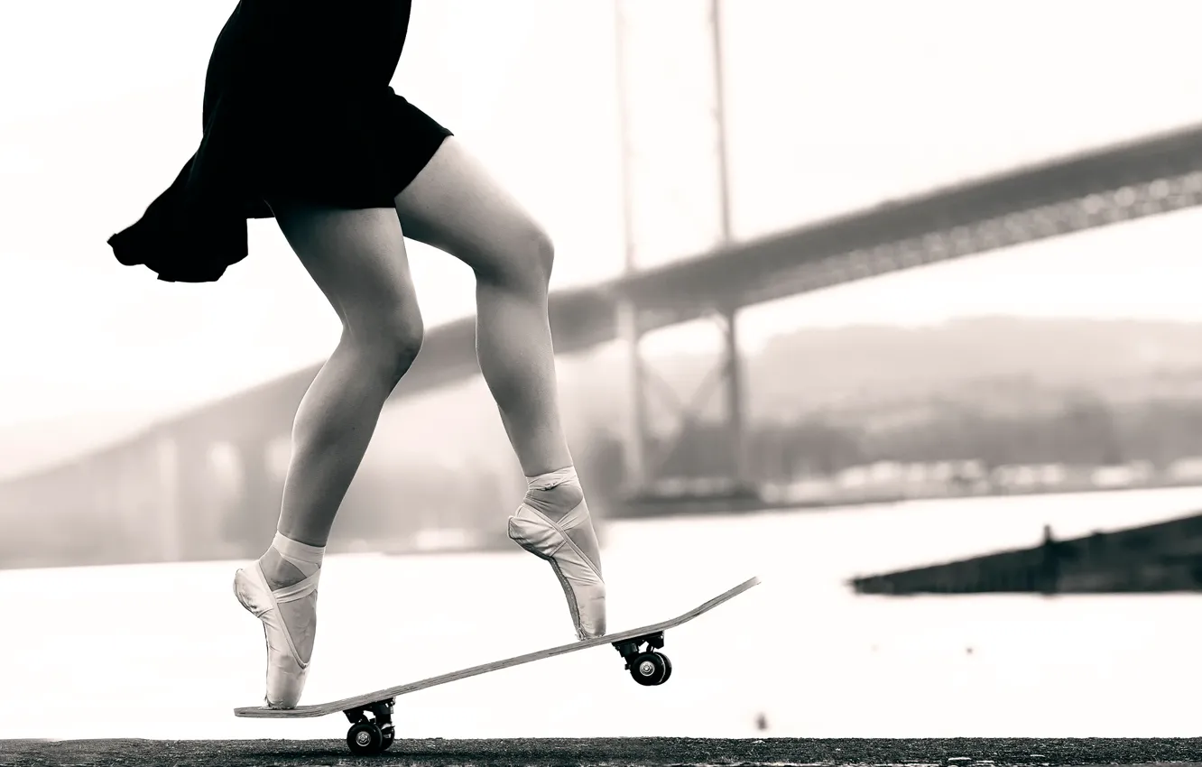 Photo wallpaper legs, ballerina, skate, Pointe shoes