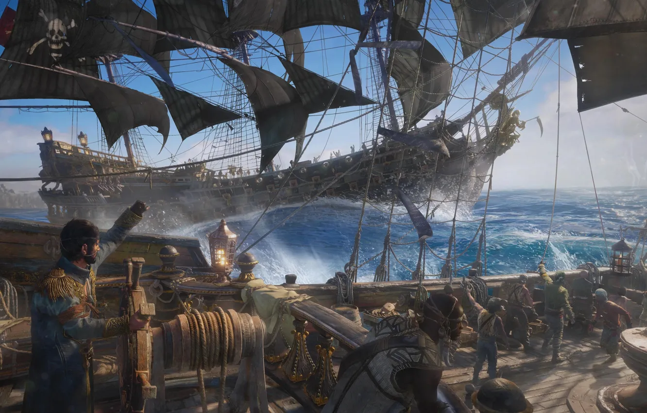 Photo wallpaper ship, pirate, game, sailor, Ubisoft Singapore, sailing, Skull and bones, Skull and Bones