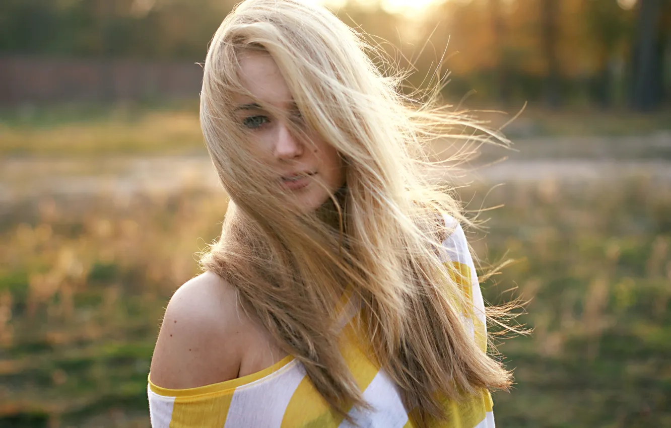 Photo wallpaper look, girl, blonde