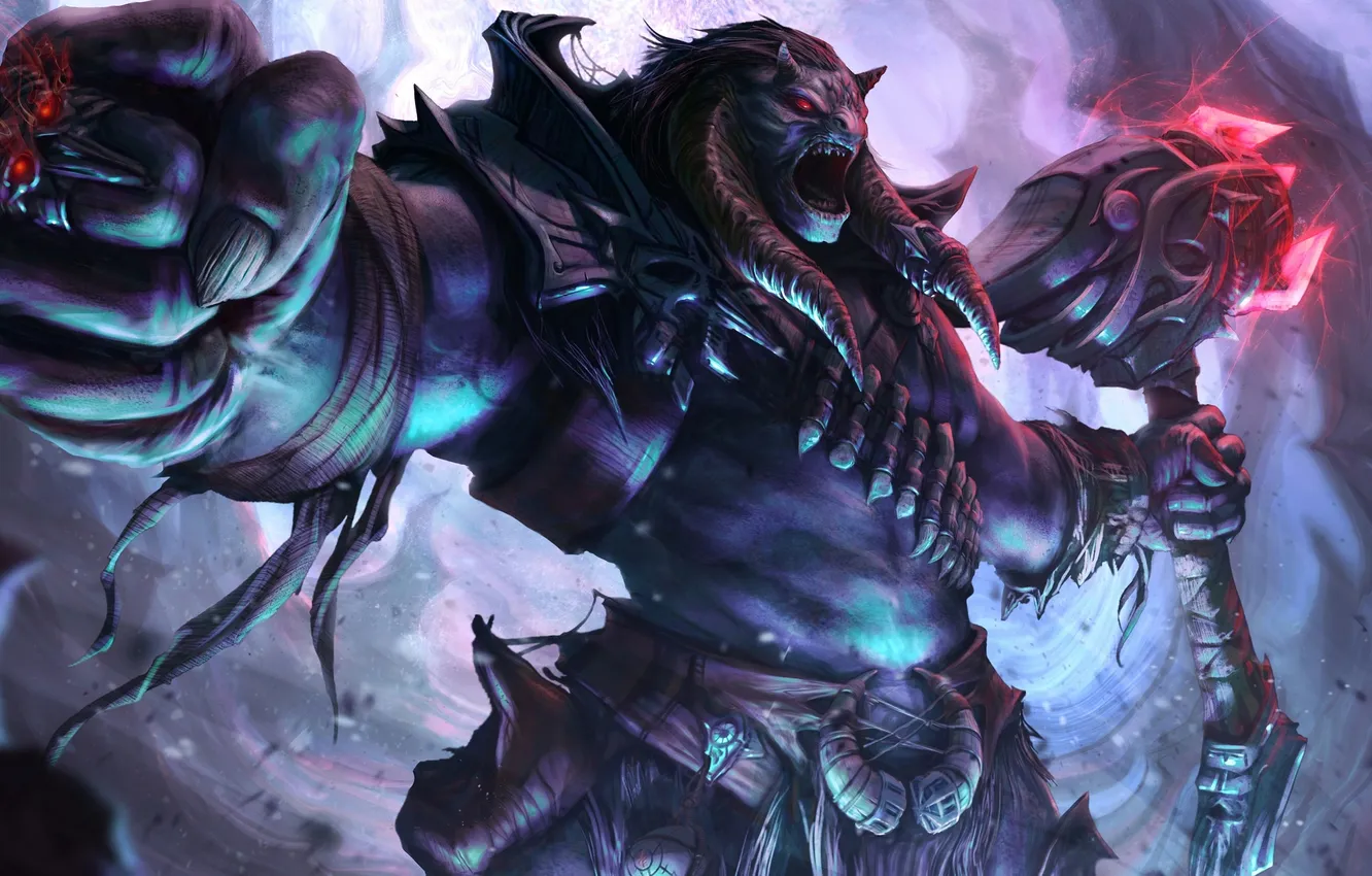 Photo wallpaper pose, Fury, demon ring hammer, war cry