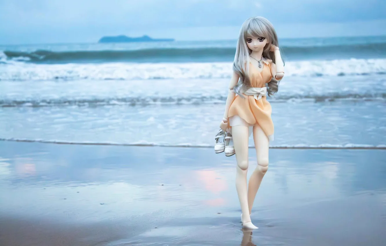 Photo wallpaper woman, doll, make up