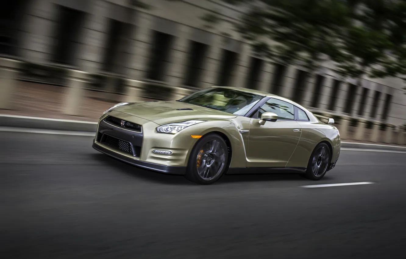 Photo wallpaper Nissan, GT-R, road, R35, sports car, Nissan GT-R 45th Anniversary Gold Edition