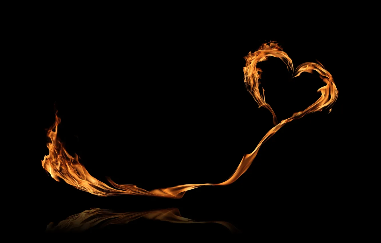 Photo wallpaper background, fire, flame, heart, fire, heart, burning