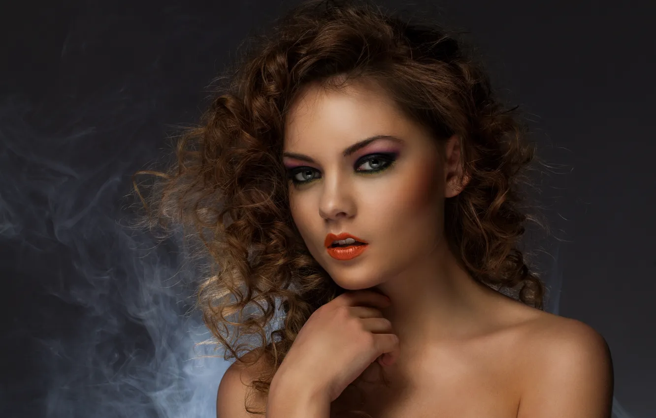 Photo wallpaper girl, face, makeup, hairstyle, curls, model, Sergejs Rahunoks, @ Yeko Photo Studio