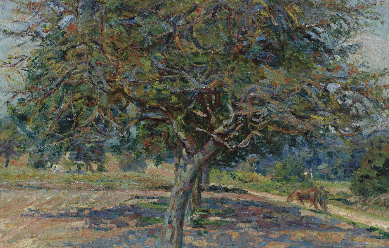 Photo wallpaper landscape, picture, impressionism, Arman Hyomin, Armand Guillaumin, Trees at Ile-de-France