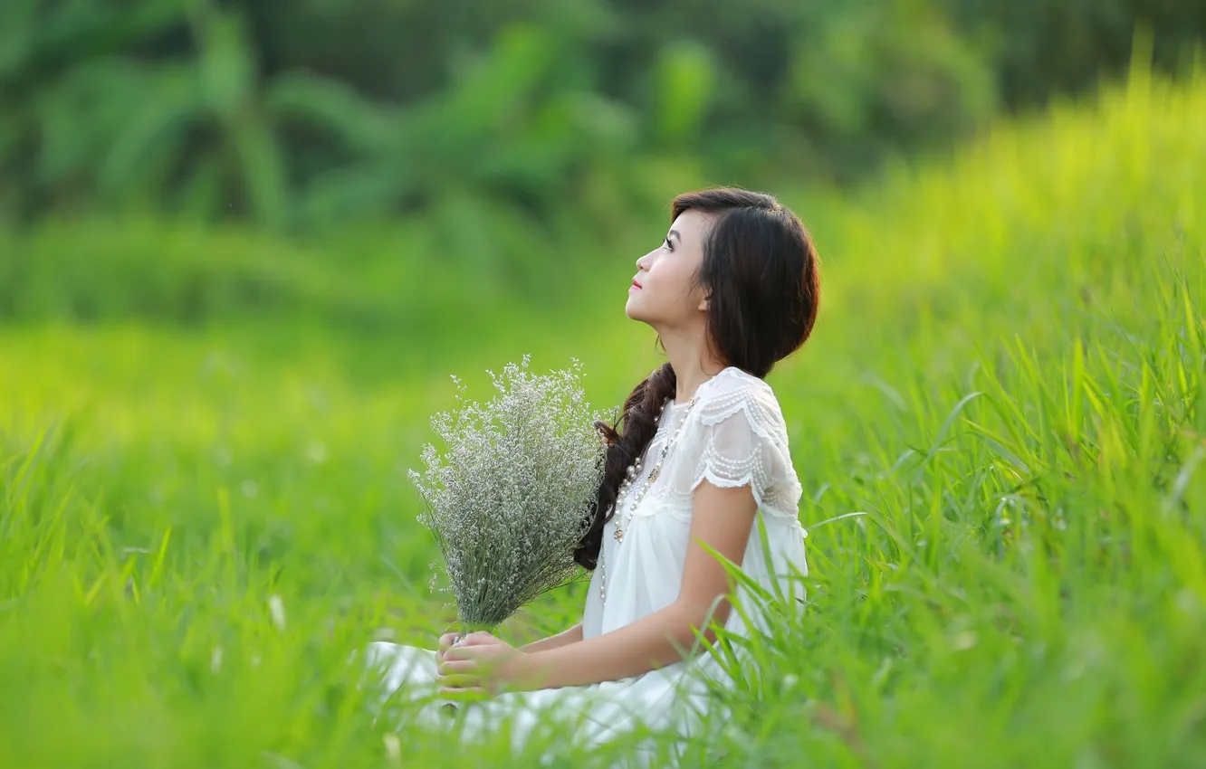 Photo wallpaper summer, girl, Asian