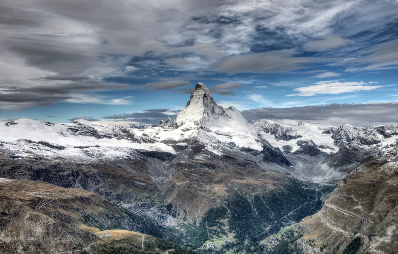 Photo wallpaper landscape, Matterhorn, Majesteux Matterhorn