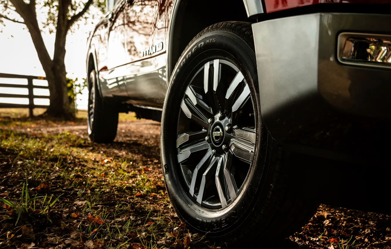 Photo wallpaper wheel, Nissan, bumper, pickup, Titan, 2020, Titan XD Platinum Reserve
