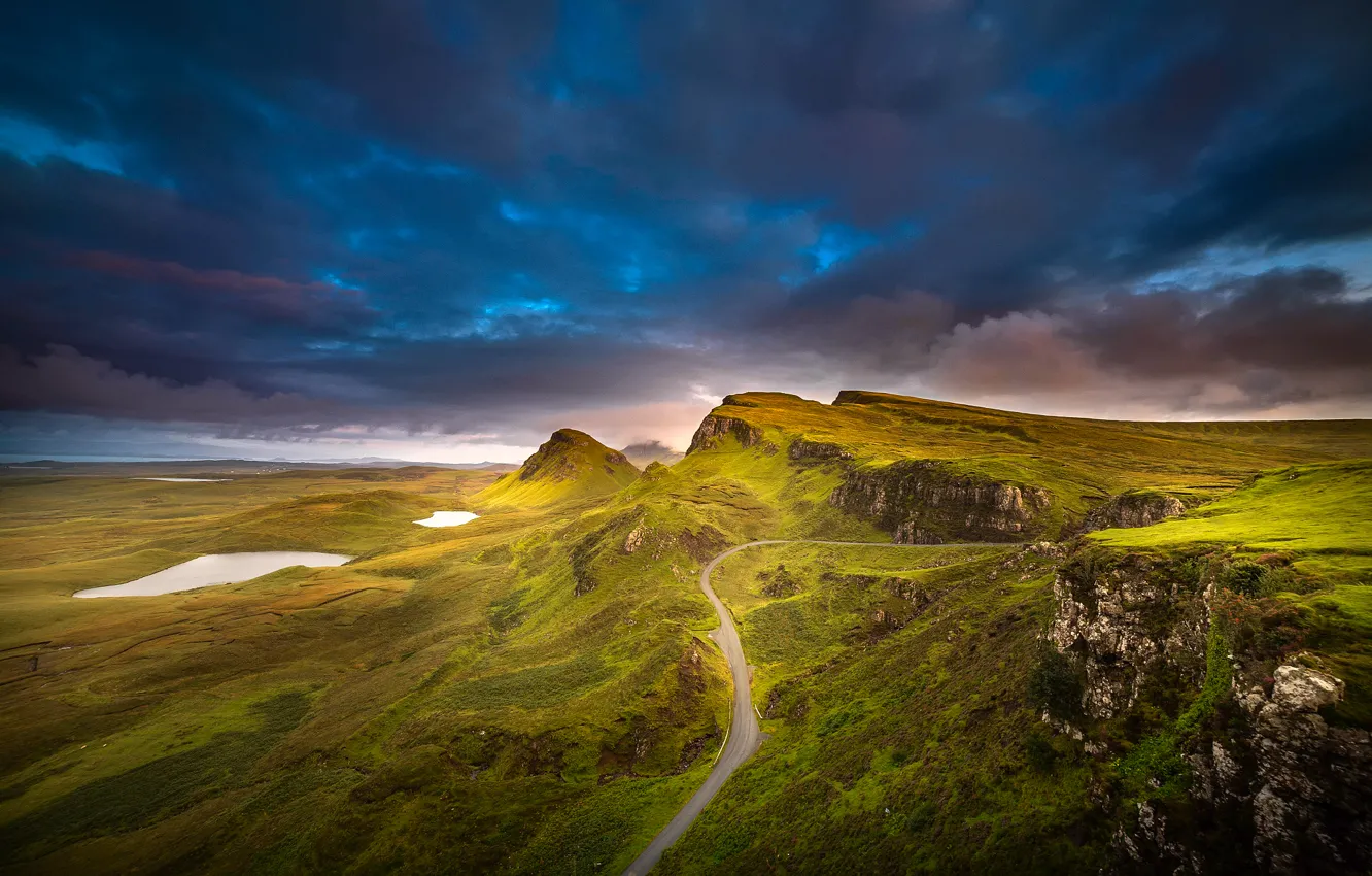 Photo wallpaper the sky, mountains, hills, Scotland, Isle of Skye, the archipelago of the Inner Hebrides
