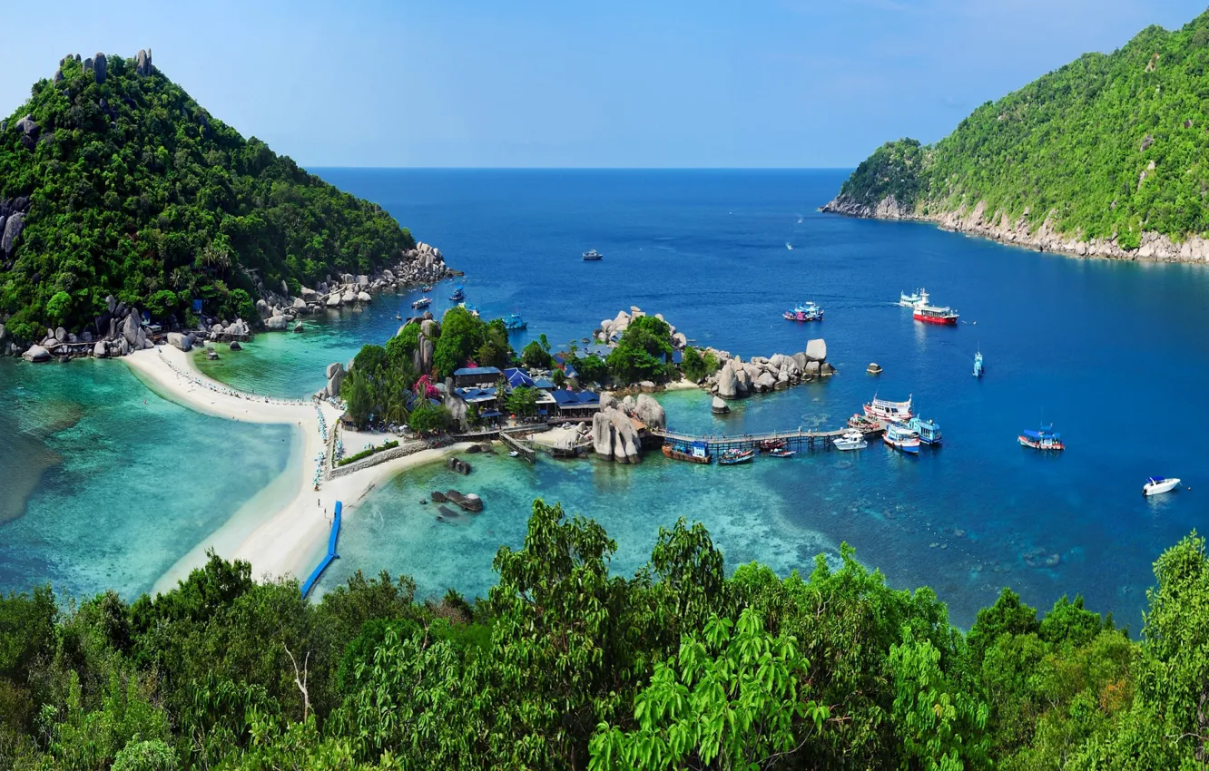 Photo wallpaper Islands, the ocean, Thailand, Thailand, resort, Koh, Resort Andaman, Nang Yuan Island