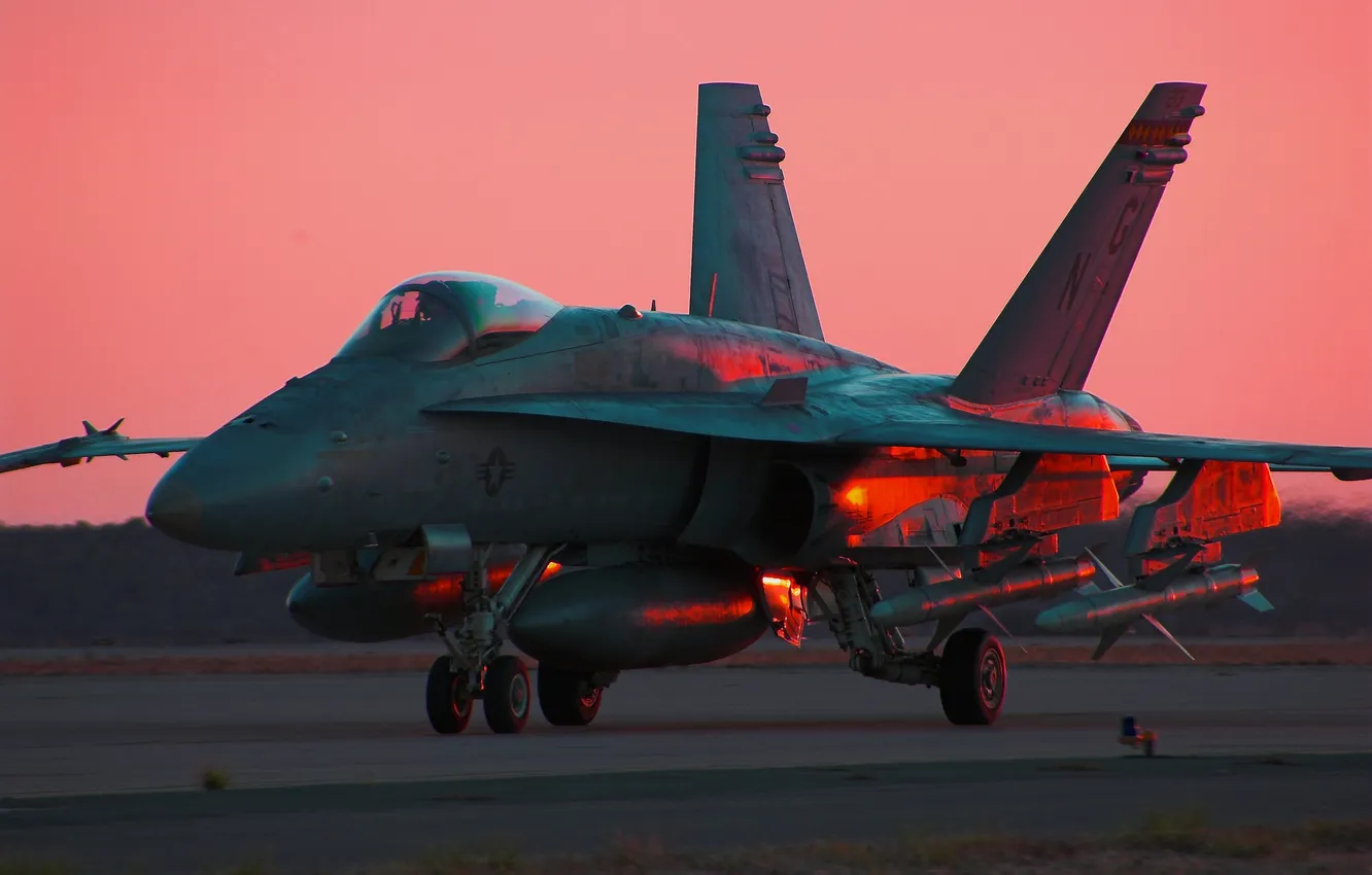 Photo wallpaper fighter, F/A-18C, multipurpose, Hornet