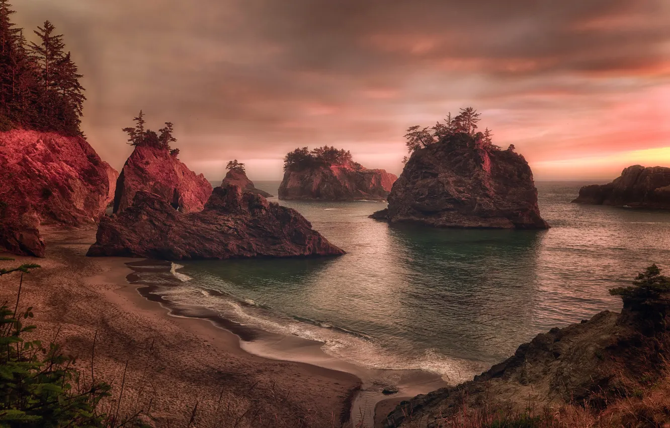 Photo wallpaper sea, rocks, shore