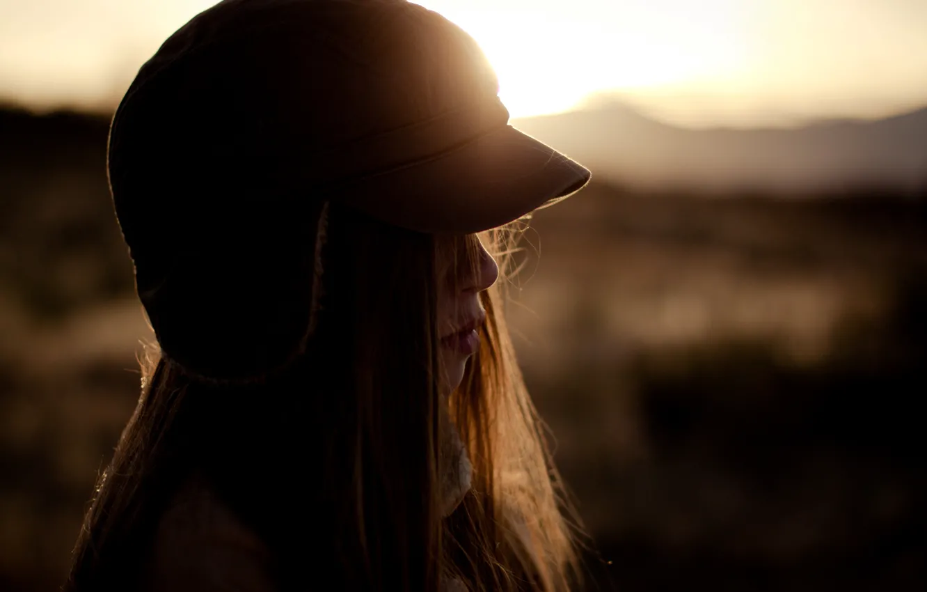 Photo wallpaper girl, the sun, face, background, widescreen, Wallpaper, mood, hat