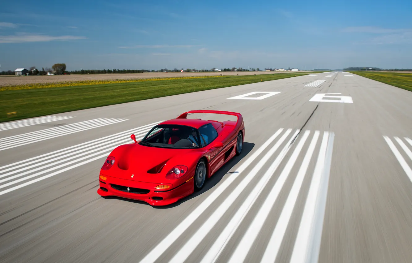Photo wallpaper car, auto, speed, Ferrari, red, Ferrari, speed, F50