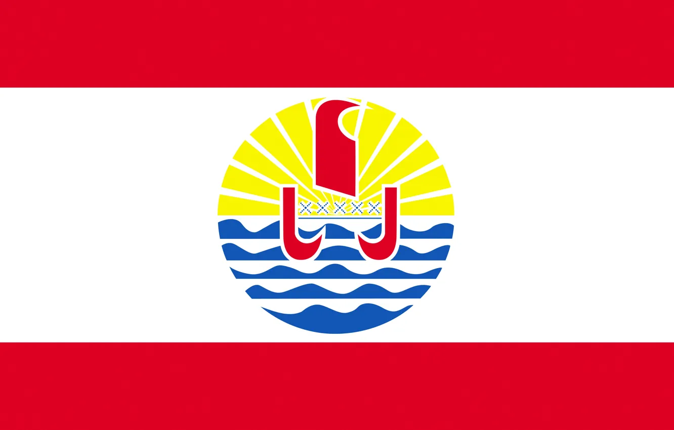 Photo wallpaper red, fon, flag, French Polynesia, french polynesia