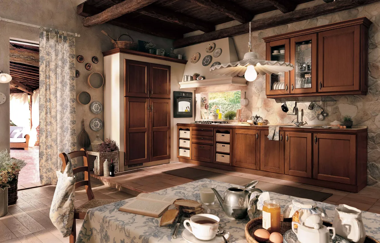 Photo wallpaper design, style, Villa, interior, kitchen